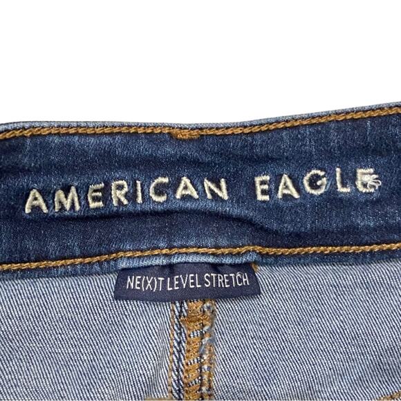 American Eagle Hi-Rise Mini Jean Skirt Raw Hem Women’s Size 0 - Picture 3 of 6